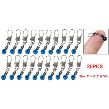 20Pcs Blue Fishing Line To Hook Swivels Shank Clip Connector-Life Going Keep Riding Store-Bargain Bait Box