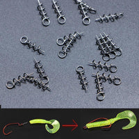 20Pcs Fishing Lures Soft Pin Fixed Latch Needle Soft Worms Bait With Spring-mina shop-Bargain Bait Box