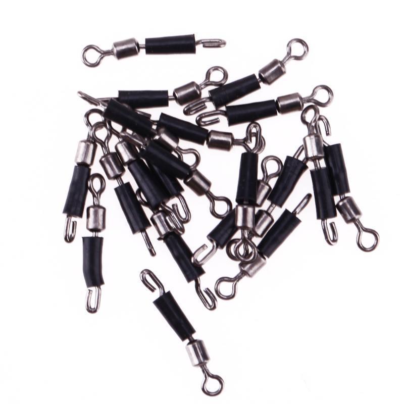 20Pcs Fishing Swivel Snap Rolling Connector Line Clip Ring 8 Word Fast Link-Agreement-Bargain Bait Box