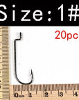 20Pcs High Carbon Steel Soft Bait Texas Group Hook Offset Shank Worm Hook Maggot-Wifreo store-Size 1 20PCS-Bargain Bait Box