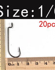 20Pcs High Carbon Steel Soft Bait Texas Group Hook Offset Shank Worm Hook Maggot-Wifreo store-Size 1I0 20PCS-Bargain Bait Box