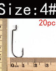 20Pcs High Carbon Steel Soft Bait Texas Group Hook Offset Shank Worm Hook Maggot-Wifreo store-Size 4 20PCS-Bargain Bait Box