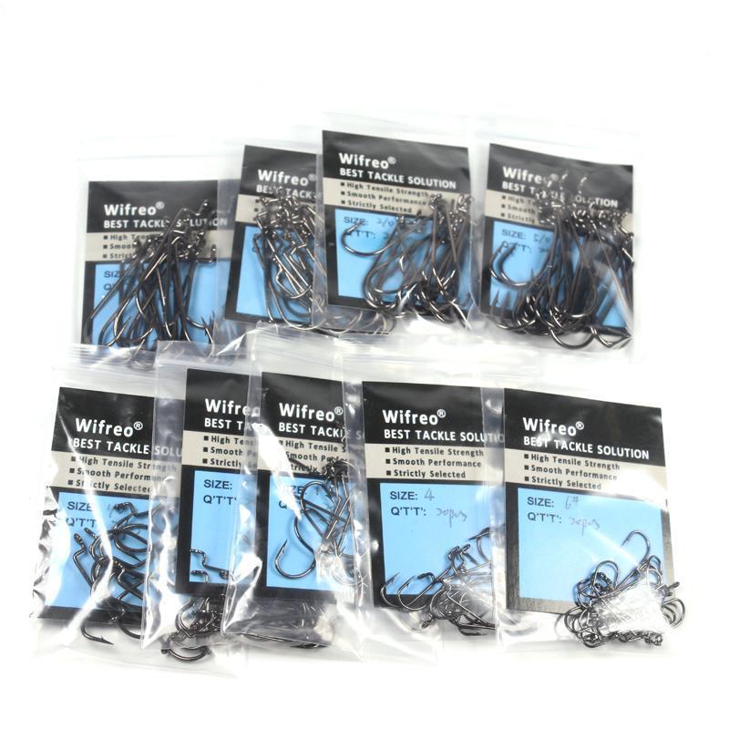 20Pcs High Carbon Steel Soft Bait Texas Group Hook Offset Shank Worm Hook Maggot-Wifreo store-Size 6 20PCS-Bargain Bait Box
