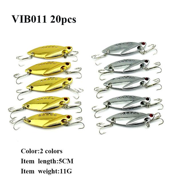 20Pcs Metal Vib Hard Bait 6 Models Bass Lure-Blade Baits-Bargain Bait Box-VIB011-Bargain Bait Box