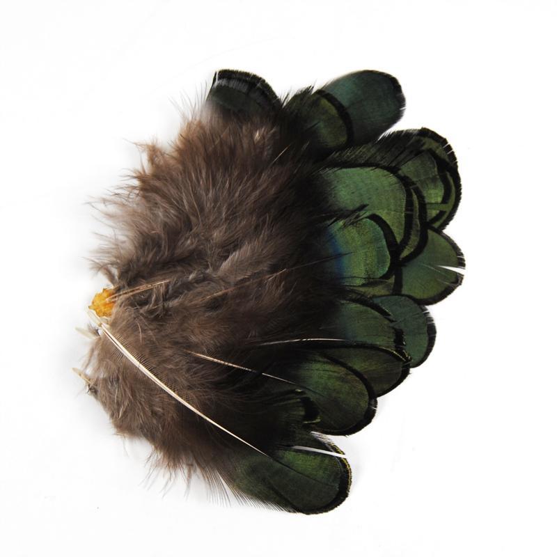 20Pcs Small Dark Green Wild Pheasant Body Feather For Fly Tying Hackle Tail-Fly Tying Materials-Bargain Bait Box-Bargain Bait Box