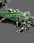 20Pcs Stainless Steel Wire Fishing Lure Trace Wire Leader Swivel Tackle-LooDeel Outdoor Sporting Store-15CM Green-Bargain Bait Box