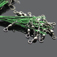 20Pcs Stainless Steel Wire Fishing Lure Trace Wire Leader Swivel Tackle-LooDeel Outdoor Sporting Store-15CM Green-Bargain Bait Box