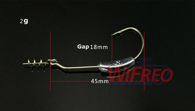 20Pcs Worm Hook Wide Belly Jigging Swimbait Hooks Sea Fishing With Lead Weight-Weighted Hooks-Bargain Bait Box-2g-Bargain Bait Box
