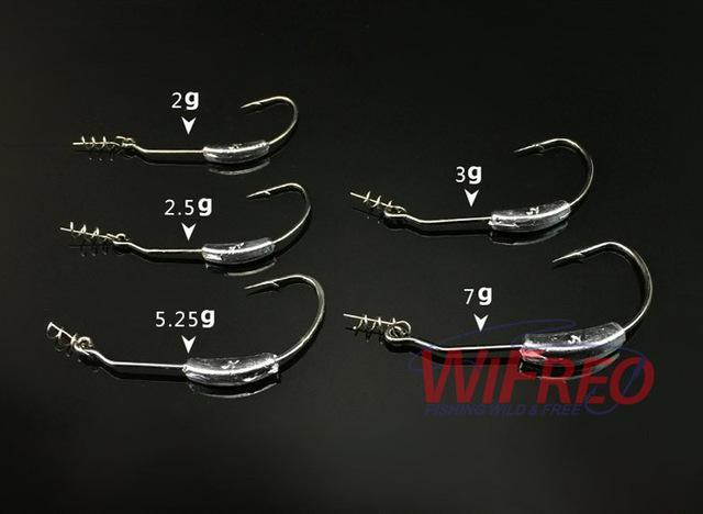 20Pcs Worm Hook Wide Belly Jigging Swimbait Hooks Sea Fishing With Lead Weight-Weighted Hooks-Bargain Bait Box-5 size each 4pcs-Bargain Bait Box