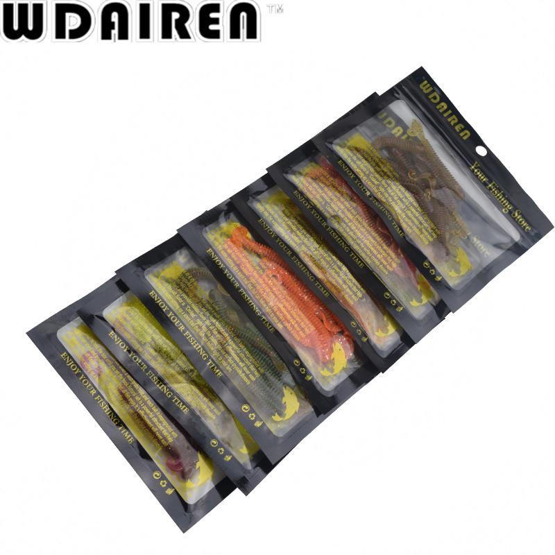 20Pcs/Pack 6Cm/1.4G Worm Curly Tail Soft Fishing Lures Silicone Salt Shrimp-WDAIREN fishing gear Store-A-Bargain Bait Box