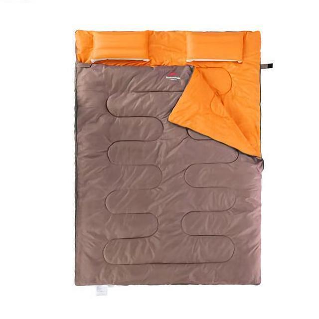 215*145Cm Double Sleeping Bag Envelope Cotton Camping Sleeping Bag With Pillow 3-Sleeping Bags-OutdoorZ Store-Dark Grey-Bargain Bait Box