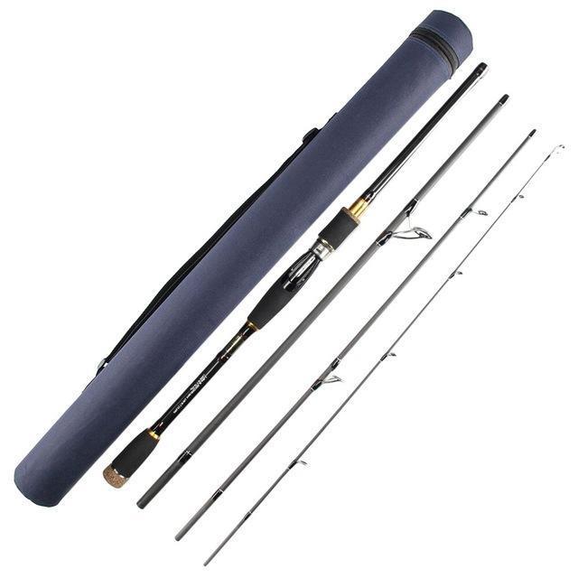 2.1M Portable 4 Sections Carbon Fibre Outdoor Fishing Rod Lightweight Travel Rod-Baitcasting Rods-Shenzhen Chase's Stylish Fishing & Riding Store-Purple-Bargain Bait Box