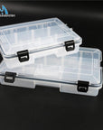 22*16.5*5Cm/28*18*5Cm Transparent Plastic 5-11 Compartments Fly Fishing Box-Compartment Boxes-Bargain Bait Box-H0123B-Bargain Bait Box