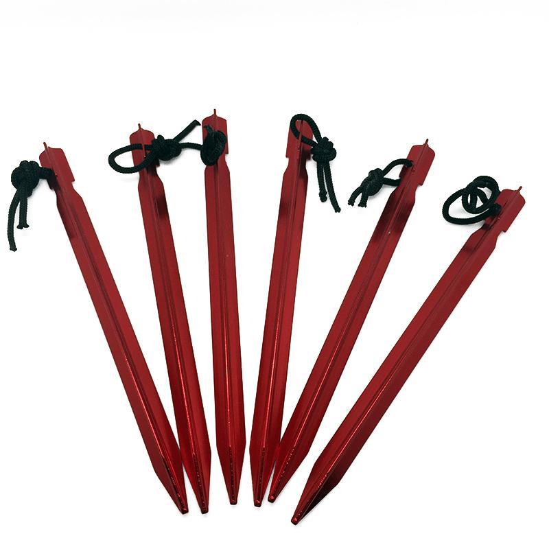 23Cm Professional 10 Pcs Aluminument Tent Pegs With Rope Stake Camping Hiking-NO limite Store-Bargain Bait Box