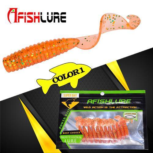 24Pcs/Lot Afishlure 45Mm 1.2G Curly Tail Grub Artificial Panfish Crappie Bream-A Fish Lure Wholesaler-Color1-Bargain Bait Box