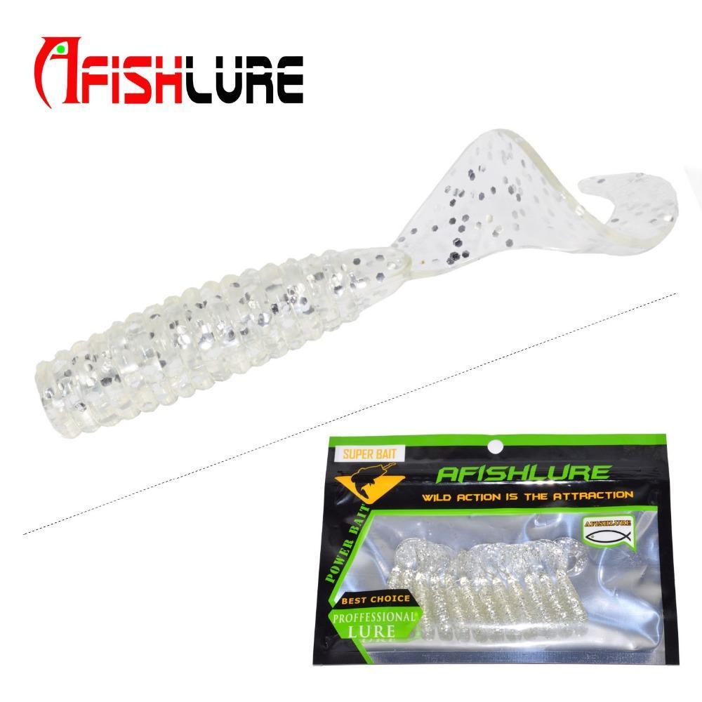 24Pcs/Lot Afishlure 45Mm 1.2G Curly Tail Grub Artificial Panfish Crappie Bream-A Fish Lure Wholesaler-Color3-Bargain Bait Box