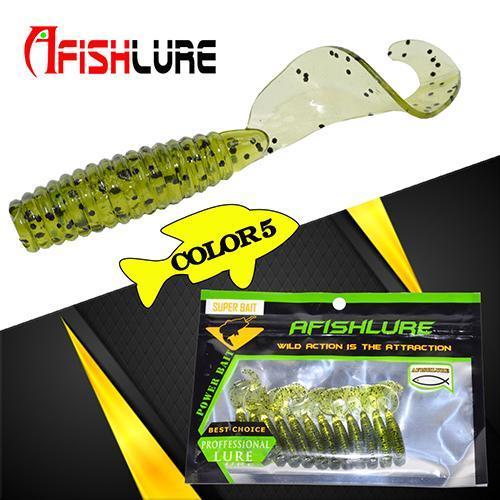 24Pcs/Lot Afishlure 45Mm 1.2G Curly Tail Grub Artificial Panfish Crappie Bream-A Fish Lure Wholesaler-Color5-Bargain Bait Box