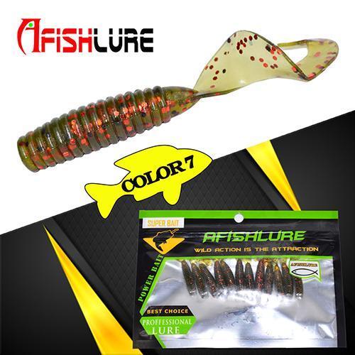 24Pcs/Lot Afishlure 45Mm 1.2G Curly Tail Grub Artificial Panfish Crappie Bream-A Fish Lure Wholesaler-Color7-Bargain Bait Box