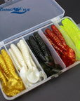 25 Pcs 9Cm 5 Colors Soft Bait Set Sea Fishing Tackle Wobbler Jigging Fishing-Zhongyue Fishing Tackle Store-White-Bargain Bait Box