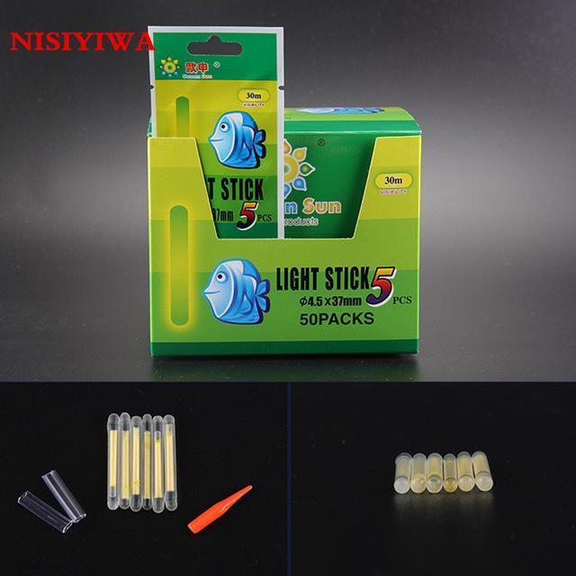 250Pcs/50Bags 4.5*37Mm/3.0*25Mm Chemical Fishing Light Sticks Glow Sticks-Glow Sticks-Bargain Bait Box-Diameter 45Dmm-Bargain Bait Box