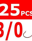 25Pcs Sharp Bleeding Bait Wide Gap Hook Carolina/Texas Rig Red Wrom Hooks For-Wide Gap Hooks-Bargain Bait Box-25pcs size 3I0-Bargain Bait Box