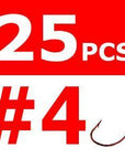 25Pcs Sharp Bleeding Bait Wide Gap Hook Carolina/Texas Rig Red Wrom Hooks For-Wide Gap Hooks-Bargain Bait Box-25pcs size 4-Bargain Bait Box