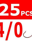25Pcs Sharp Bleeding Bait Wide Gap Hook Carolina/Texas Rig Red Wrom Hooks For-Wide Gap Hooks-Bargain Bait Box-25pcs size 4I0-Bargain Bait Box