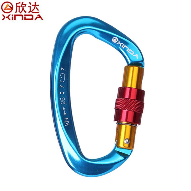 25Kn Professional Safety Master Lock D Buckle Climbing Lock Carabiner Rock-Scream! Crazy enough to let you unexpected!-Blue-Bargain Bait Box