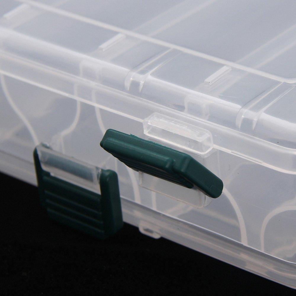 27*18*4.7Cm Double Sided High Strength Transparent Visible Plastic Outdoor-ELOS Outdoor Store-Bargain Bait Box