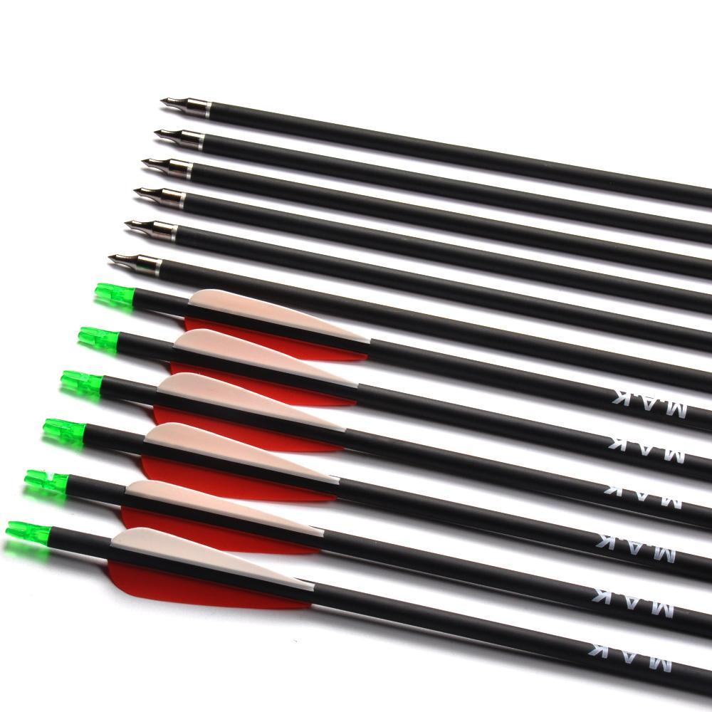 28/30 Inches Spine 500 Carbon Arrow Od7.8Mm With Replaceable Arrowhead For-Ranger Store-12pcs 28 inch-Bargain Bait Box