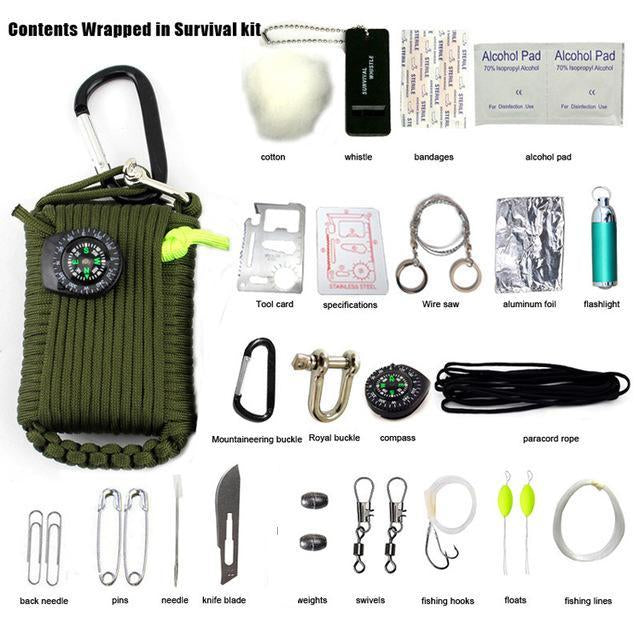 29 In 1 Sos Emergency Equipment Emergency Bag Field Survival Box Self-Help Box-Outdoor Search Store-Green-Bargain Bait Box