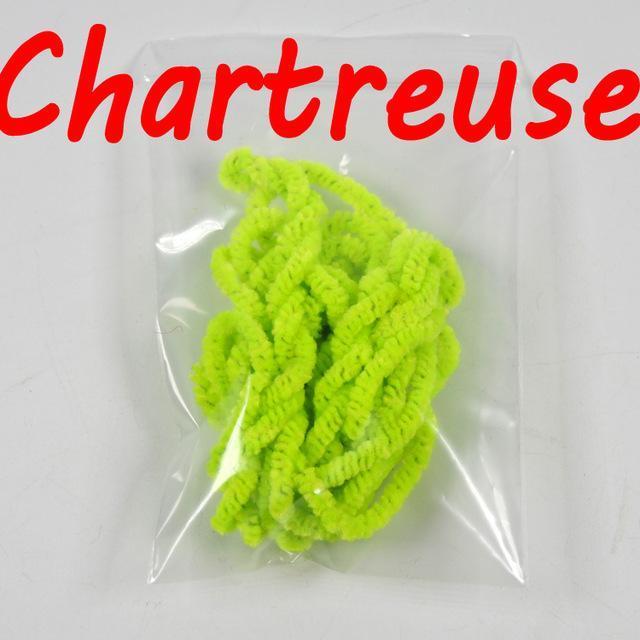 2M Fly Fishing Wooly Worm Fly Streamer Fly Tying Chenile Thick 3Mm ~ 5Mm Olive-Fly Tying Materials-Bargain Bait Box-chartreuse-Bargain Bait Box