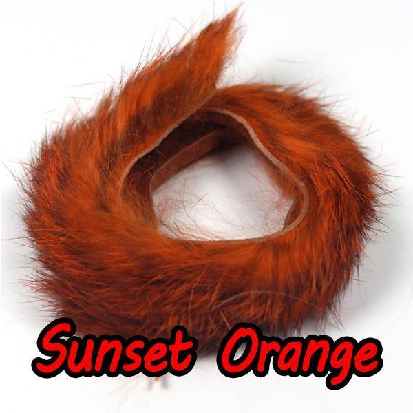 2Pcs Rabbit Fur Hare Zonker Strips For Fly Tying Material Streamer Fishing Flies-Fly Tying Materials-Bargain Bait Box-sunset orange-Bargain Bait Box