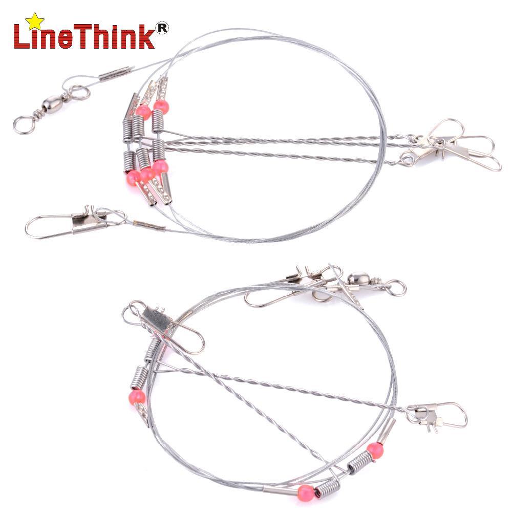 2Pcs/Lot 70Lb 77Cm Wire Rig With 2 Arm And 3 Arm Fishing Leader Line-Fishing Leaders-Bargain Bait Box-Bargain Bait Box