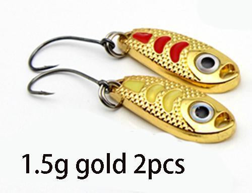 2Pcs 1.5G 3G 5G Loong Scale Metal Spoon Fishing Lure Spoon Sequin Paillette Hard-Holiday fishing tackle shop Store-1g gold 2pcs-Bargain Bait Box