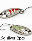 2Pcs 1.5G 3G 5G Loong Scale Metal Spoon Fishing Lure Spoon Sequin Paillette Hard-Holiday fishing tackle shop Store-1g silver 2pcs-Bargain Bait Box