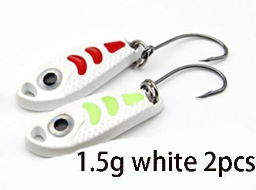 2Pcs 1.5G 3G 5G Loong Scale Metal Spoon Fishing Lure Spoon Sequin Paillette Hard-Holiday fishing tackle shop Store-1g white 2pcs-Bargain Bait Box