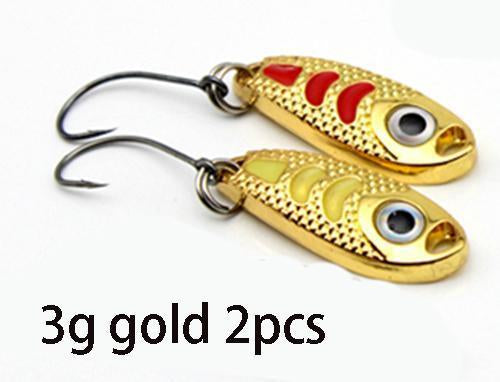 2Pcs 1.5G 3G 5G Loong Scale Metal Spoon Fishing Lure Spoon Sequin Paillette Hard-Holiday fishing tackle shop Store-3g gold 2pcs-Bargain Bait Box
