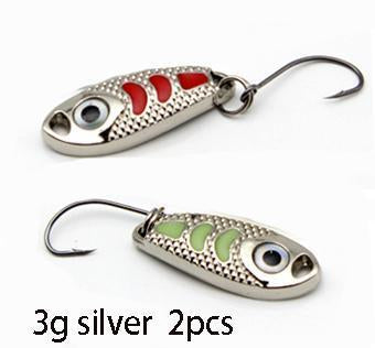 2Pcs 1.5G 3G 5G Loong Scale Metal Spoon Fishing Lure Spoon Sequin Paillette Hard-Holiday fishing tackle shop Store-3g silver 2pcs-Bargain Bait Box