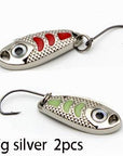 2Pcs 1.5G 3G 5G Loong Scale Metal Spoon Fishing Lure Spoon Sequin Paillette Hard-Holiday fishing tackle shop Store-5g silver 2pcs-Bargain Bait Box
