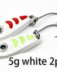 2Pcs 1.5G 3G 5G Loong Scale Metal Spoon Fishing Lure Spoon Sequin Paillette Hard-Holiday fishing tackle shop Store-5g white 2pcs-Bargain Bait Box