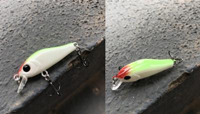 2Pcs 4Cm 1.A8G Minnow Bait For Lure Fishing , Small Mini Super Quality Hard-Professional Lure store-light green-Bargain Bait Box
