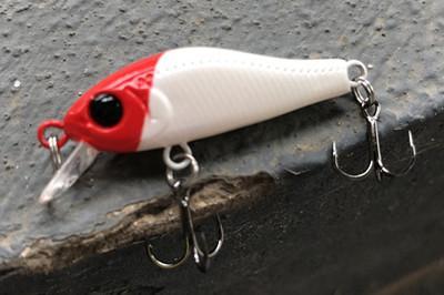 2Pcs 4Cm 1.A8G Minnow Bait For Lure Fishing , Small Mini Super Quality Hard-Professional Lure store-red head white body-Bargain Bait Box