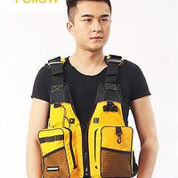 2Pcs Buoyancy Windproof Fly Fishing Vest Life Vest With Emergency Whistle-Fishing Vests-Bargain Bait Box-Yellow-One Size-Bargain Bait Box