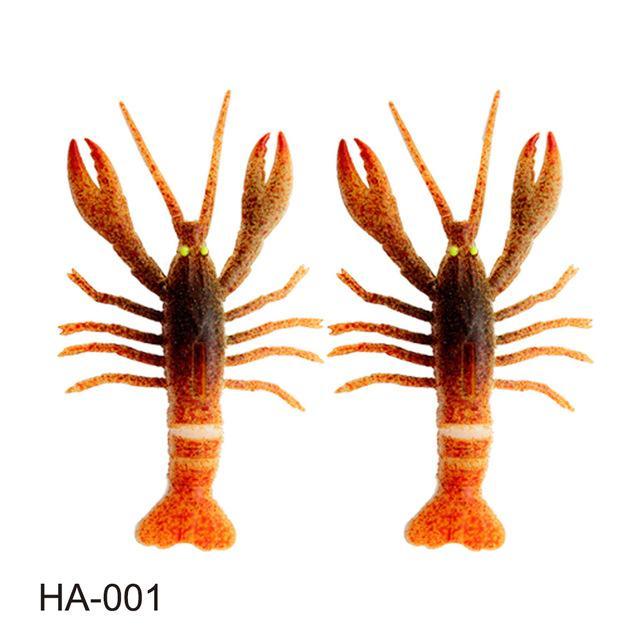 2Pcs Crazy Crawfish Soft Bait Fishing Lure Life Like Signal Crayfish Jig Head-Fishing Lures-hunt-house Store-HA-001-Bargain Bait Box