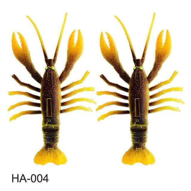 2Pcs Crazy Crawfish Soft Bait Fishing Lure Life Like Signal Crayfish Jig  Head