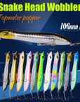 2Pcs Hard Lure 106Mm/10G Fishing Lure Snake Head Popper Bait Plastic Baits-A Fish Lure Wholesaler-Color1-Bargain Bait Box