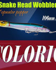 2Pcs Hard Lure 106Mm/10G Fishing Lure Snake Head Popper Bait Plastic Baits-A Fish Lure Wholesaler-Color10-Bargain Bait Box