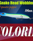 2Pcs Hard Lure 106Mm/10G Fishing Lure Snake Head Popper Bait Plastic Baits-A Fish Lure Wholesaler-Color11-Bargain Bait Box