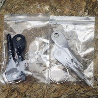 2Pcs Key Shape Precision Cast Steel Mini Slotted Screwdrivers Keychain Pocket-on the trip Store-Silver-Bargain Bait Box